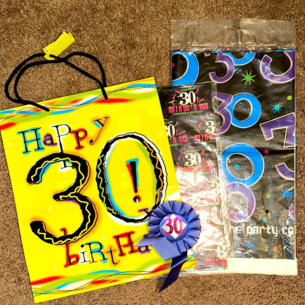 “THIRTY DIRTY” BIRTHDAY GIFT WRAP & PARTY DECOR SUPPLIES BUNDLE
